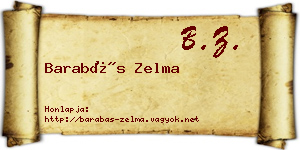 Barabás Zelma névjegykártya